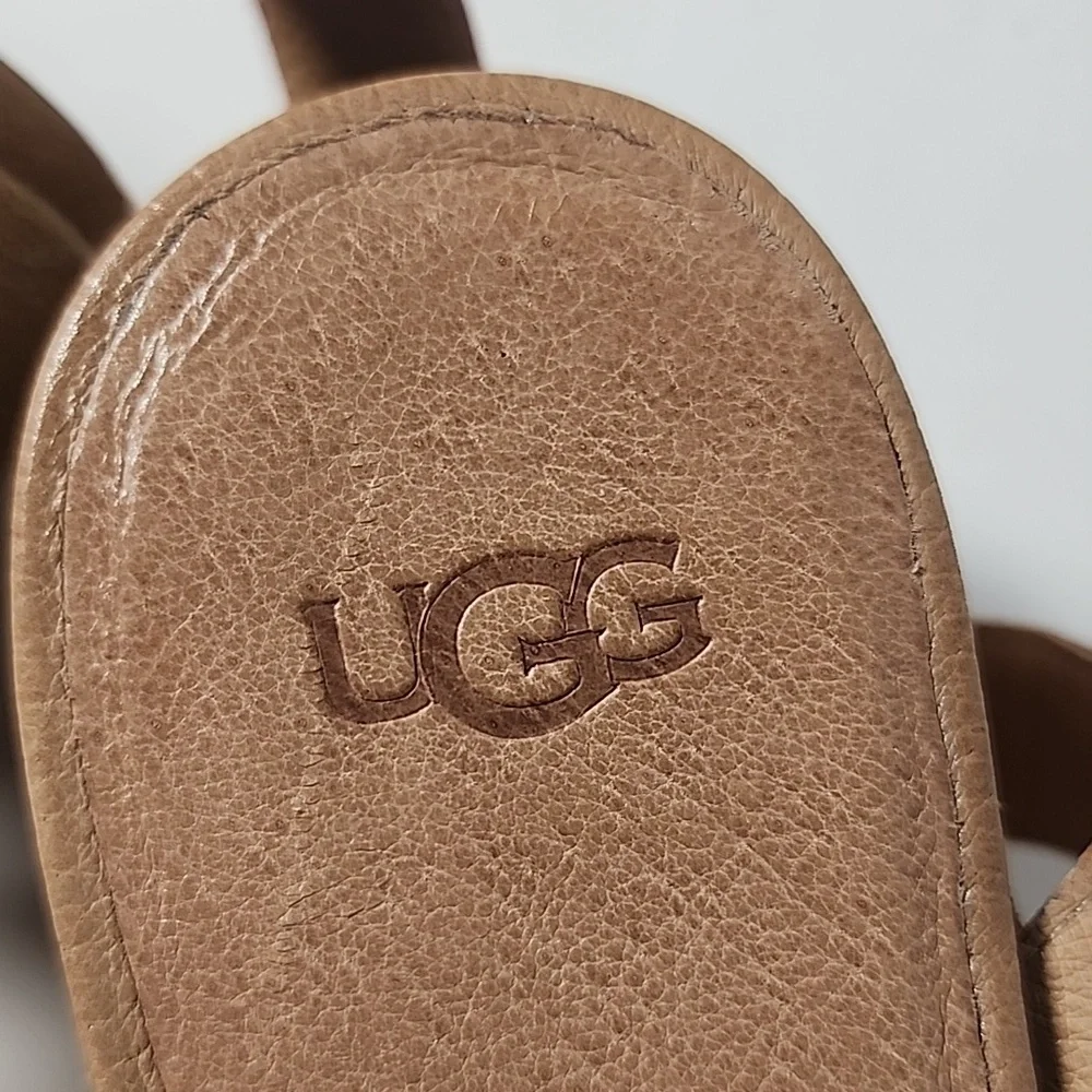 UGG Australia Tan Marchella‎ Open Toe Suede Platform Sandals Size 7.5